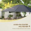 Outsunny 3 x 4m Gazebo Canopy Replacement Covers, Garden Gazebo Roof Replacement with Vents and Drain Holes, TOP COVER ONLY