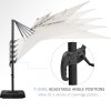 Outsunny 2.7 x 2.7(m) Cantilever Parasol with Aluminium Frame, Crank and Tilt, 360-Degree Rotation, Double Top Garden Umbrella with Base and Cover, Beige