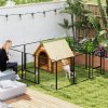 PawHut Dog Pen, 12 Panel Puppy Pen, Steel Dog Playpen, for Medium Breeds, 80cm Tall, Black