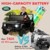 AIYAPLAY Land Rover Licensed Electric Car for Kids, 12V Battery-Powered Kids Ride On Car with Remote Control, Music, Horn, Suspension Wheels, LED Lights, Off-Road Toy for 3-5 Years Old, Black