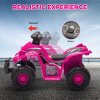 AIYAPLAY 6V Electric Quad Bike for Kids, Kids Electric Car Ride on ATV with Music, Forward Function, for Ages 2-6 Years, Pink