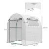 Outsunny Walk in Polytunnel Greenhouse, Tomato Greenhouse with Roll-up Window and Door, PE Cover, Steel Frame for Garden, 1.8 x 1.8 x 2 m, White