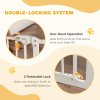 PawHut Dog Gate Stair Gate Pressure Fit Pets Barrier Auto Close for Doorway Hallway, 74-148cm Wide Adjustable, White