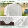 Outsunny 3 x 2(m) Walk-in Polytunnel Greenhouse, Zipped Roll Up Sidewalls, Mesh Door, 6 Mesh Windows, Tunnel Warm House Tent with PE Cover, Complimentary Plant Labels and Gloves, White