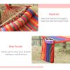 Outsunny Cotton Hammock Soft Portable Swing Sleeping w/ Headrest & Side Pocket Deluxe Swing Chair for Beach, Yard, Bedroom, Patio, Porch, Indoor, Outdoor 270 x 80 cm