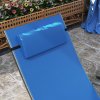 Outsunny Set of 2 Folding Sun Loungers for Garden, 4 Positions Adjustable Outdoor Chaise Lounge Chairs with Armrests, Pillows, Steel Frame, Sunbed Recliners for Patio, Beach and Poolside, Blue