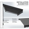 Outsunny 3.5 x 2.5m Electric Awning with Remote Controller, Aluminium Frame Retractable Awning, Half Cassette Sun Canopies for Patio Deck Door Window, Dark Grey