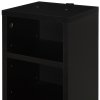 HOMCOM 204 CD Media Display Shelf Unit Set of 2 Blu-Ray Tower Rack w/ Adjustable Shelves Bookcase Storage Organiser, Black