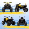 HOMCOM 12V Quad Bike, Battery Powered Ride on ATV with LED Lights, Music, Backrest, Forward, Backward, Electric Vehicle Toy Car for Kids, Yellow