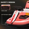 HOMCOM Kids Bumper Car 360° Rotation Spin Waltzer Car 6V Electric Ride On Car with 2 Speeds, Music, Lights for 18-48 Months - Pink