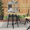 Outsunny Outdoor Coffee Table, Garden PE Rattan Side Table with Plastic Wood Table Top, X-Shape Support for Indoor, Outdoor, Balcony, Patio, Natural Wood Finish