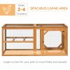 PawHut Wooden Chicken Run Hen Coop House Combinable Design w/ Perches, Doors, for 2-4 Chickens, 140 x 61 x 63.5cm - Natural Wood Tone