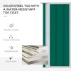 Outsunny 5ft x 3ft Metal Garden Storage Shed, Outdoor Tool Shed with Sloped Roof, Lockable Door for Tools, Equipment, Green