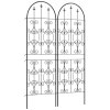 Outsunny Set of 2 Metal Garden Trellis, Decorative Trellis Panels for Climbing Outdoor Plants, Vegetables, Vines, Flowers, 150 x 50 cm, Scrollwork Design