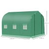 Outsunny Polytunnel Greenhouse with Windows and Door, Walk in Greenhouse for Garden, Backyard (3 x 2 M)