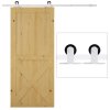 HOMCOM 6FT Rustic Interior Sliding Barn Door Mounting Hardware Kit - White