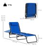 Outsunny 2 Piece Foldable Sun Loungers, Outdoor 4 Level Adjustable Backrest Reclining Chaise Chairs, Steel Frame Recliner Chair for Camping, Hiking, Navy Blue