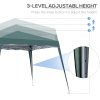 Outsunny 3 M x 3 M Base/ 2.5 M x 2.5 M Top Pop Up Gazebo, 2 Person Setup Instant with Carry Bag, Height Adjustable Slant Leg Party Tent Instant Event Shelter for Garden, Patio, Green
