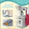AIYAPLAY Toy Kitchen Playset, Kids Play Kitchen, Role Playing Game with Running Water, Lights, Sounds, Apron and Chef Hat, Water Dispenser, Sink, Utensils, Ages 3-6 Years - Grey