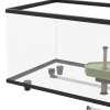 PawHut Turtle Tank, 50L Glass Turtle Aquarium with Basking Platform, Ramp, Easy Drainage, Strip Patch Thermometer, for Small Turtles, 60 x 30 x 32cm