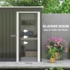 Outsunny 5 x 3ft Garden Storage Shed with Sliding Door and Sloped Roof, Lean to Outdoor Equipment Tool Shed for Garden, Black