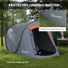Outsunny 2 Man Pop up Tent, Camping Tent, 2000mm Waterproof with Portable Carry Bag for Fishing Hiking Backpacking, Grey