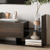 HOMCOM Modern TV Cabinet with Wall Shelf, TV Unit with Storage Shelf and Cabinet, for Wall-Mounted 65