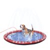 PawHut 150cm Splash Pad Sprinkler for Pets Dog Bath Pool Water Game Mat Toy Non-slip Outdoor Backyard Red