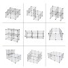 PawHut Pet Playpen DIY Small Animal Cage Enclosure Metal Wire Fence 39 Panels with 3 Doors 2 Ramps for Kitten Bunny Chinchilla Pet Mink Black