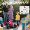 AIYAPLAY Pedal Go Kart for Kids, Children Ride-On Race Car with Silent EVA Tyres, for 2-5 Years, Pink