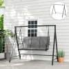 Outsunny Metal Porch Swing Stand, Heavy Duty Swing Frame, Hanging Chair Stand Only, 240kg Weight Capacity for Garden, Patio, Lawn, Playground, Black