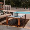 Outsunny Reversible Outdoor Rug with LED String Lights, Waterproof Plastic Straw Mat with Carry Bag for Garden, Deck, RV, Picnic, Beach, Camping, 182 x 274cm, Brown and Black
