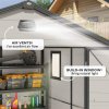 Outsunny 8 x 6ft Plastic Garden Storage Shed with Foundation Kit, Polypropylene Outdoor Storage Tool House with Ventilation Slots and Lockable Door, Cream White