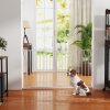 PawHut Dog Gate Wide Stair Gate w/ Door Pressure Fit Pets Barrier for Doorway, Hallway, 76H x 75-145W cm - White