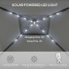 Outsunny 3 x 3(m) Pop Up Gazebo with Sides, 20 Solar-Powered LED Lights, Netting, Roller Bag, 4 Weight Bags, Marquee Party Tent, Height Adjustable Instant Event Shelter, Black