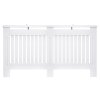 HOMCOM Slatted Radiator Cover Painted Cabinet MDF Lined Grill in White (152L x 19W x 81H cm)