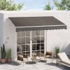 Outsunny 3 x 2m Manual Window Awning Canopy Garden Outdoor Shelter Patio Sun Shade UV Blocker Light Weight Aluminium Frame w/ Hand Crank Grey
