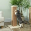PawHut Cat Scratching Post for Indoor Cats, 81cm Cat Scratcher, Vertical Full Scratcher with Natural Jute Rope, Hanging Ball and Soft Plush, Beige