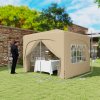 Outsunny 3 x 3(m) Pop Up Gazebo with Sides and Carry Bag, UPF50+, Height Adjustable Party Tent Instant Event Shelter for Garden, Outdoor, Patio, Sand