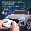 AIYAPLAY Audi Q8 E-tron Licensed Electric Car for Kids, 12V Electric Ride on Sportback Design with Remote Control, 4 Suspension Wheels, LED Headlights, Music, Horn, for Ages 3-4 - Grey