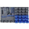 DURHAND 44 Pcs On-Wall Garage DIY Storage Unit with 28 Cubes 10 Hooks 2 Boards Screws Organisation Pegboard Tool Equipment Blue