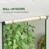 Outsunny Walk-In Greenhouse with Zipped Roll Up Doors, Small Tomato Greenhouse with Plastic Cover and Arched Top for Flowers, Vegetables and Herbs, 200 x 100 x 178cm, White