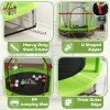 HOMCOM 4.6FT Kids Trampoline for Toddlers Outdoor Indoor w/ Enclosure Net, Steel Frame, for Ages 3-6 Years