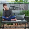 Outsunny 4 Pieces Rattan Garden Furniture Set, Metal Frame Outdoor Furniture Sofa Set with Cushions, Pillows & Tempered Glass Top Table, Wicker Garden Sofa for Conservatory, Patio, Charcoal Grey