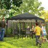 Outsunny 3x3(m) Pop Up Gazebo, Foldable Party Tent with Wave Edge and Carry Bag, Height Adjustable Festival Camping Canopy for Garden Outdoor, Grey