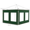 Outsunny Gazebo Side Panels with Zipped Doors and Windows, for 3x3(m) or 3x6m Pop Up Gazebo, 2 Pack Sides Replacement, Green