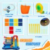 AIYAPLAY Bouncy Castle for Children with Water Slide, Splashing Pool, Water Gun, Jumping Area, 5 in 1 Inflatable Bounce House with 550W High Power Blower, for Outdoor Indoor, 360 x 250 x 195 cm