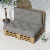 Outsunny 2 Seater Outdoor Seat Cushions Back Cushion for Pallet, Water Repellent Seat Pads, Light Grey