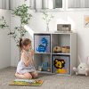 ZONEKIZ Toy Organiser, Children Storage Boxers with Two Non-Woven Fabric Drawers, Kids Toy Box Organiser Shelf for Bedroom, Playroom, Nursery - White