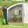 Outsunny 4 x 3 x 2m Polytunnel Greenhouse with Hinged Door, Walk-in Grow House Tent with UV-resistant PE Cover, Galvanised Steel Frame, Clamps, White